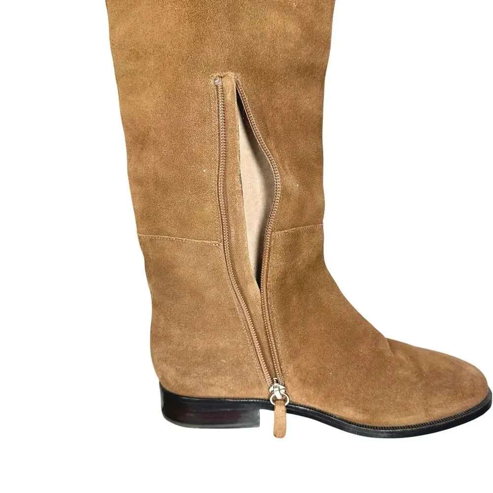 J. Crew | Women | Rich Walnut Over The Knee Suede Leather Riding Boots | Size 5